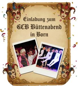 Plakat zum Büttenabend des Kirchenchors Cäcilia Born 1816 e.V. in Born bei Brüggen