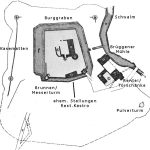 Burg Brüggen Grundriss heute-gestern kombiniert