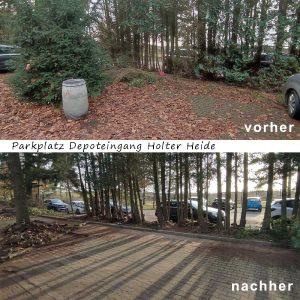 Parkplatz an der Holter Heide – Ausgangspunkt für Ausflüge in der Natur Brüggens