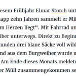 Zeitungsartikel der Rheinischen Post über wilden Müll in Brüggen – April 2025